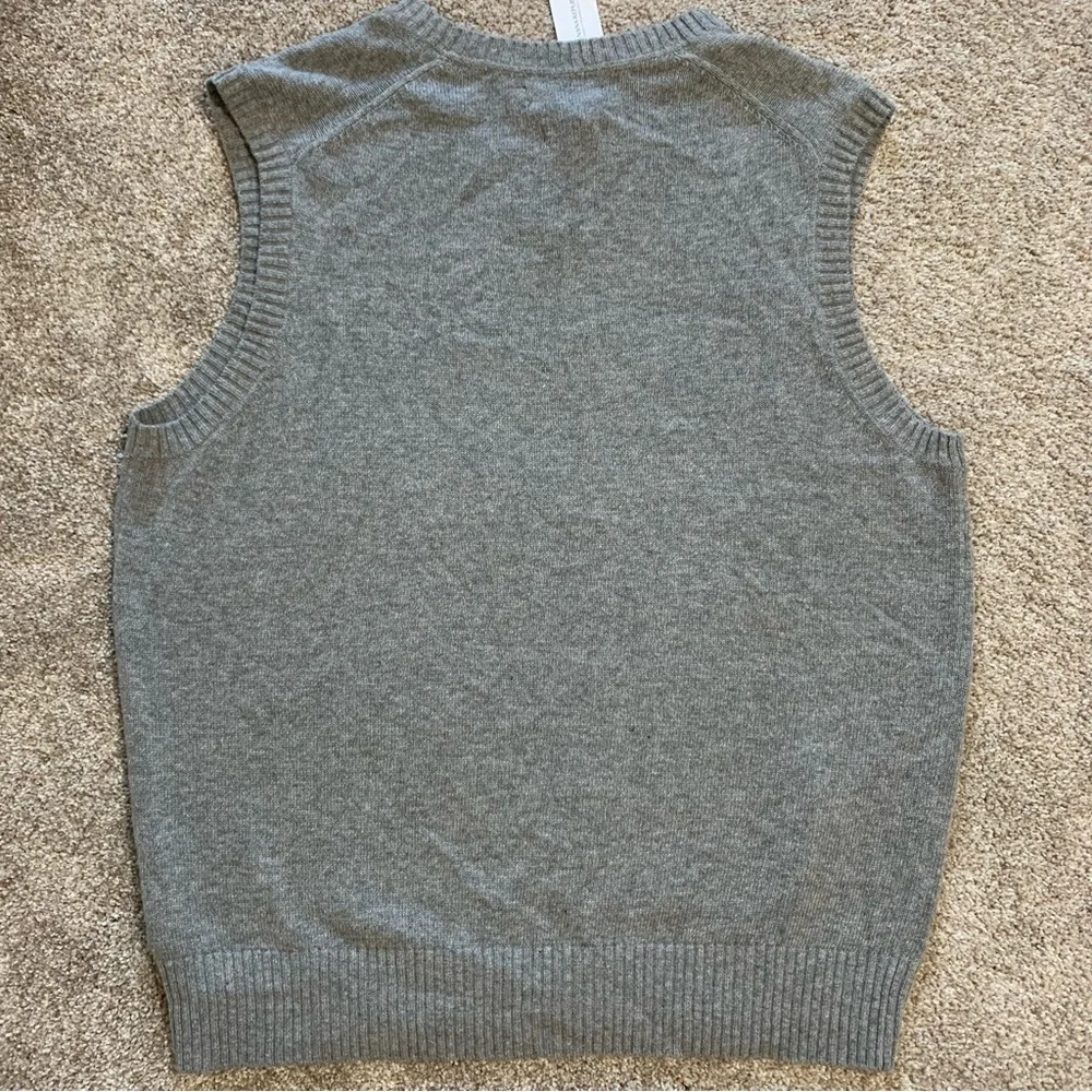 NWT Banana Republic Sweater Vest Gray Italian Yarn Merino Wool Mens XL Preppy